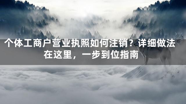 个体工商户营业执照如何注销？详细做法在这里，一步到位指南