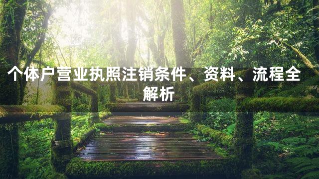 个体户营业执照注销条件、资料、流程全解析