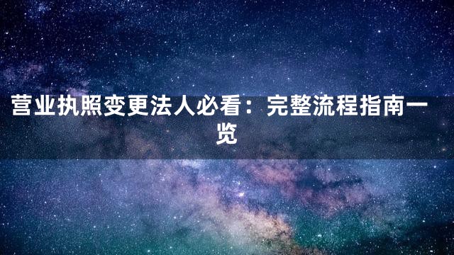营业执照变更法人必看：完整流程指南一览