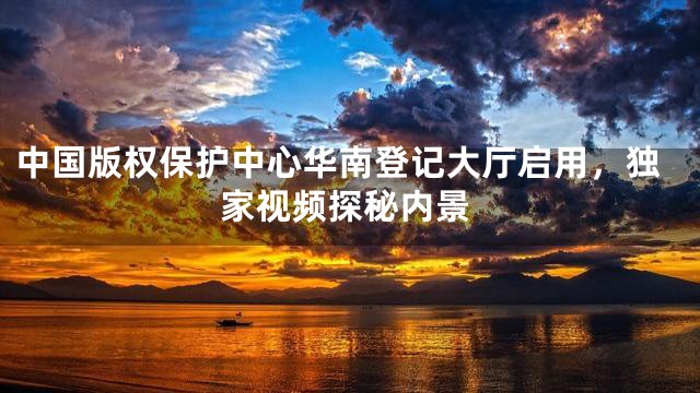 中国版权保护中心华南登记大厅启用，独家视频探秘内景