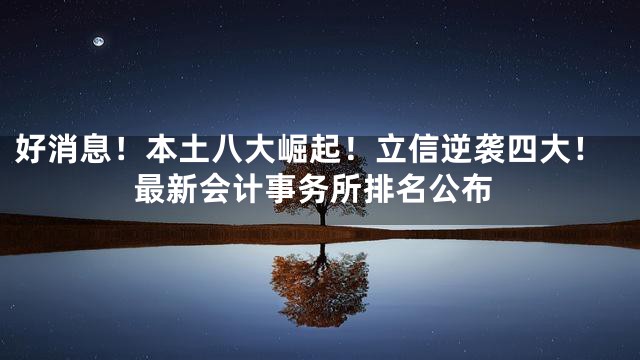 好消息！本土八大崛起！立信逆袭四大！最新会计事务所排名公布