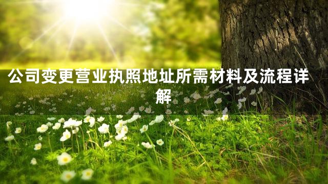 公司变更营业执照地址所需材料及流程详解