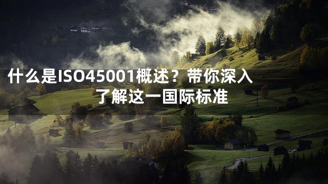 什么是ISO45001概述？带你深入了解这一国际标准