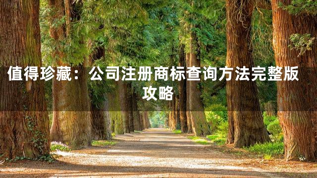 值得珍藏：公司注册商标查询方法完整版攻略