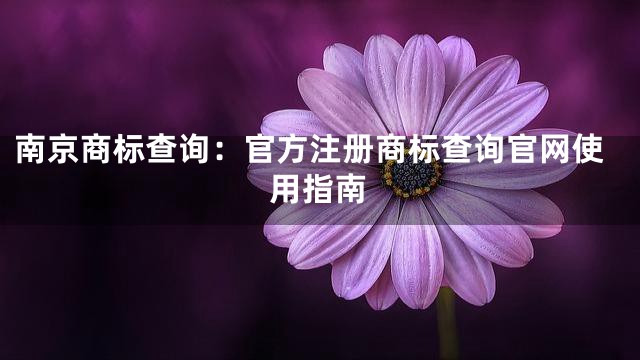 南京商标查询：官方注册商标查询官网使用指南
