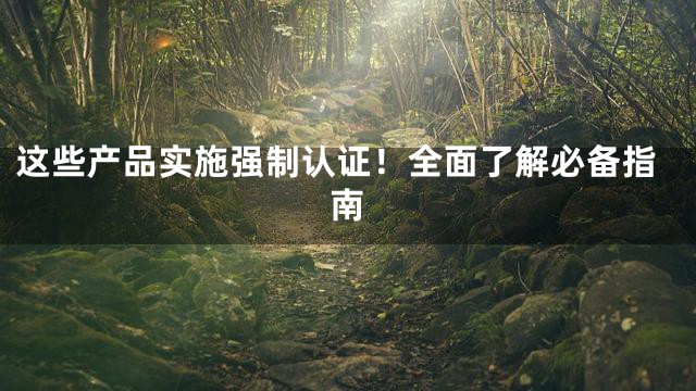 这些产品实施强制认证！全面了解必备指南