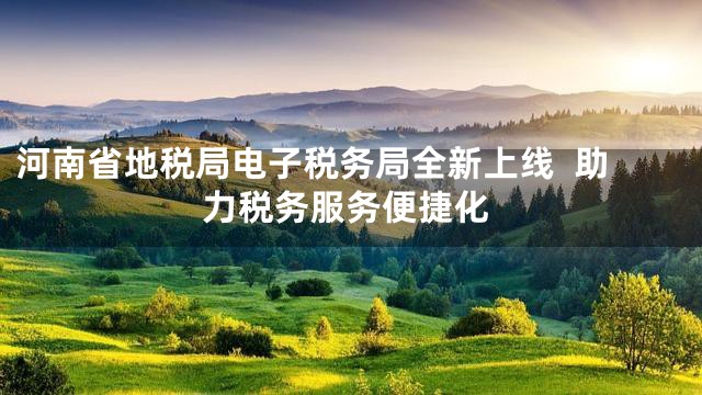 河南省地税局电子税务局全新上线  助力税务服务便捷化