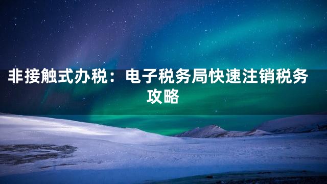 非接触式办税：电子税务局快速注销税务攻略
