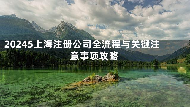 20245上海注册公司全流程与关键注意事项攻略