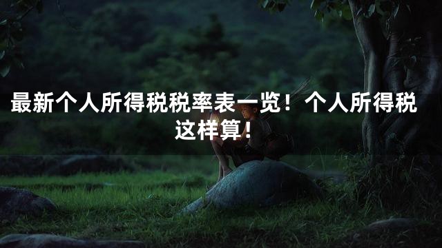 最新个人所得税税率表一览！个人所得税这样算！