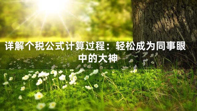 详解个税公式计算过程：轻松成为同事眼中的大神