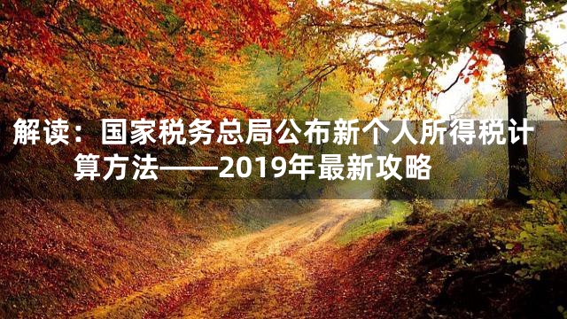解读：国家税务总局公布新个人所得税计算方法——2019年最新攻略