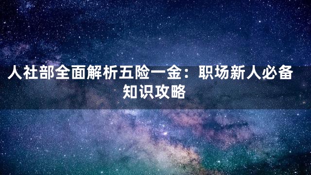 人社部全面解析五险一金：职场新人必备知识攻略