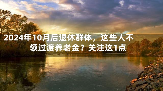 2024年10月后退休群体，这些人不领过渡养老金？关注这1点
