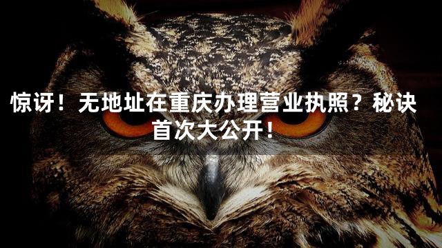 惊讶！无地址在重庆办理营业执照？秘诀首次大公开！
