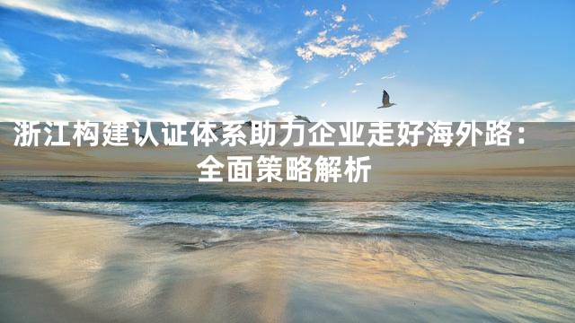 浙江构建认证体系助力企业走好海外路：全面策略解析