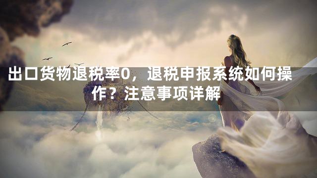 出口货物退税率0，退税申报系统如何操作？注意事项详解
