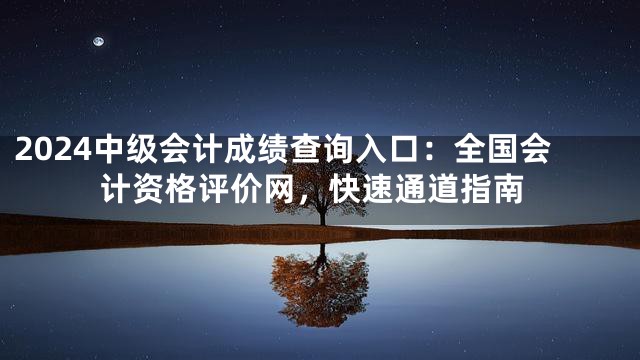 2024中级会计成绩查询入口：全国会计资格评价网，快速通道指南