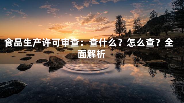 食品生产许可审查：查什么？怎么查？全面解析