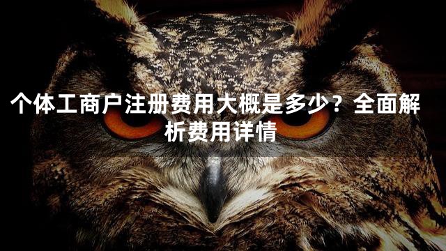 个体工商户注册费用大概是多少？全面解析费用详情
