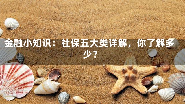 金融小知识：社保五大类详解，你了解多少？