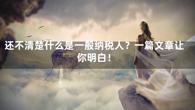 还不清楚什么是一般纳税人？一篇文章让你明白！