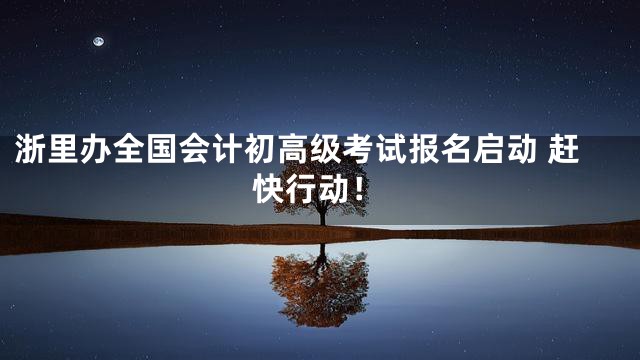 浙里办全国会计初高级考试报名启动 赶快行动！