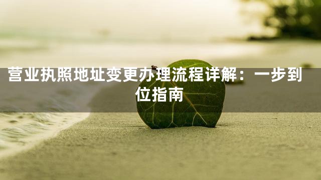 营业执照地址变更办理流程详解：一步到位指南