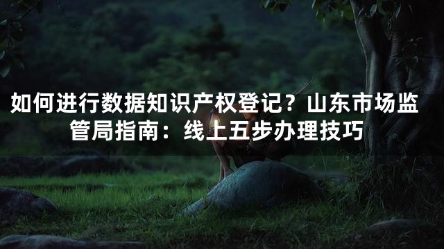 如何进行数据知识产权登记？山东市场监管局指南：线上五步办理技巧