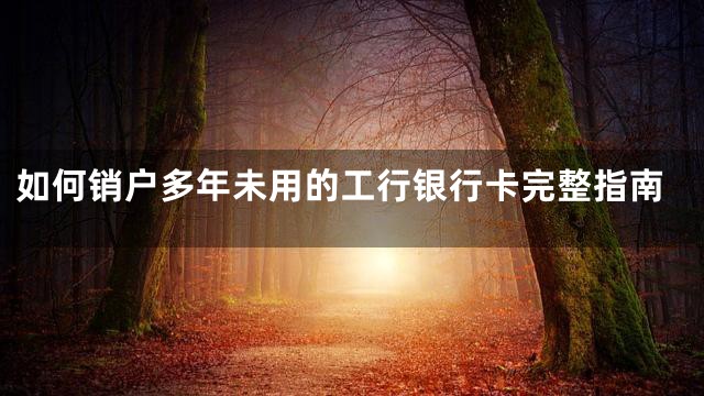 如何销户多年未用的工行银行卡完整指南