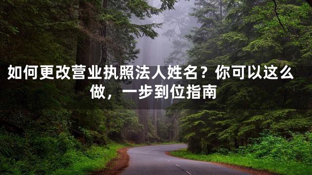 如何更改营业执照法人姓名？你可以这么做，一步到位指南