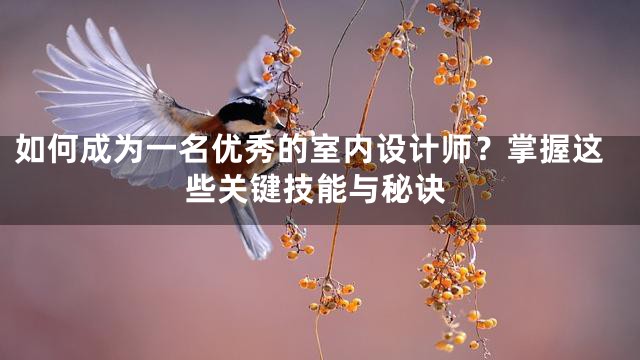 如何成为一名优秀的室内设计师？掌握这些关键技能与秘诀