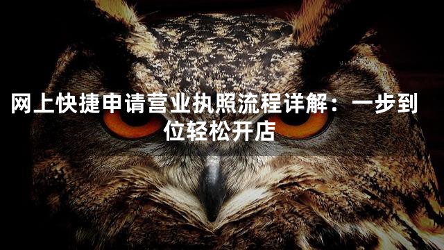 网上快捷申请营业执照流程详解：一步到位轻松开店