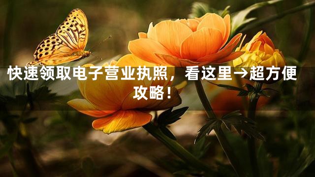快速领取电子营业执照，看这里→超方便攻略！