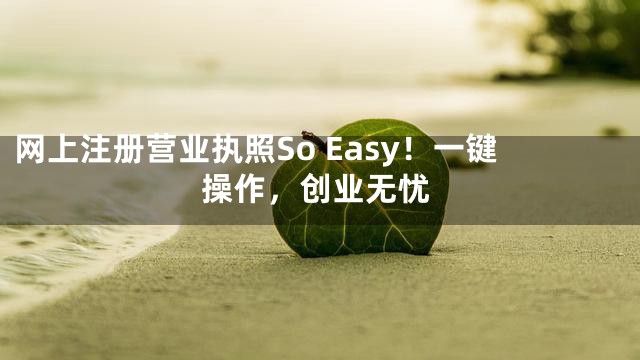 网上注册营业执照So Easy！一键操作，创业无忧