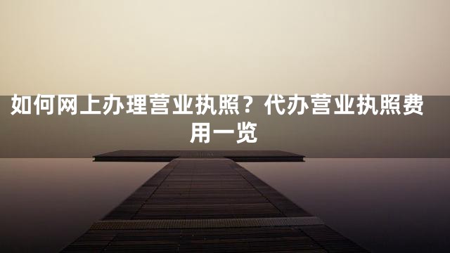 如何网上办理营业执照？代办营业执照费用一览