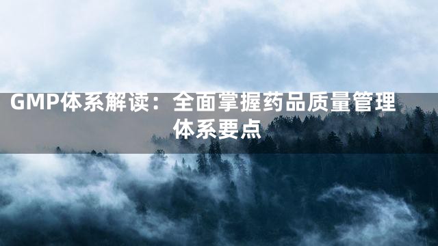 GMP体系解读：全面掌握药品质量管理体系要点