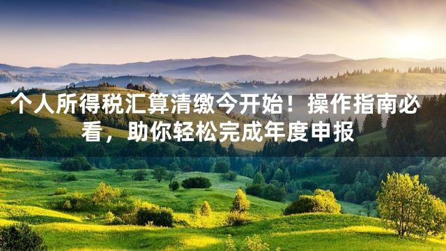 个人所得税汇算清缴今开始！操作指南必看，助你轻松完成年度申报