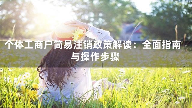 个体工商户简易注销政策解读：全面指南与操作步骤