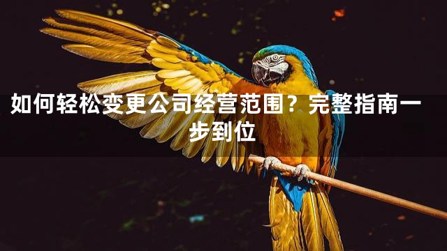 如何轻松变更公司经营范围？完整指南一步到位