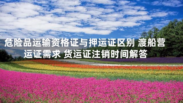 危险品运输资格证与押运证区别 渡船营运证需求 货运证注销时间解答