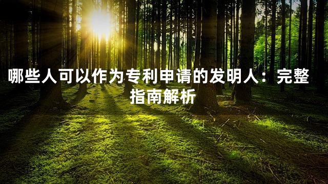哪些人可以作为专利申请的发明人：完整指南解析