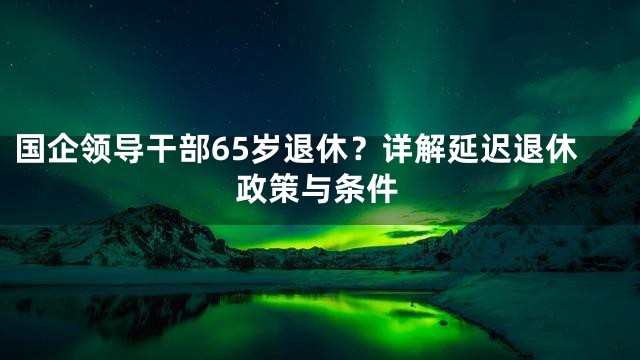 国企领导干部65岁退休？详解延迟退休政策与条件