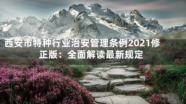 西安市特种行业治安管理条例2021修正版：全面解读最新规定