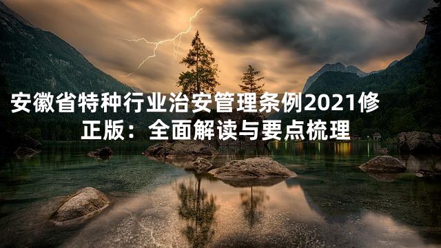 安徽省特种行业治安管理条例2021修正版：全面解读与要点梳理
