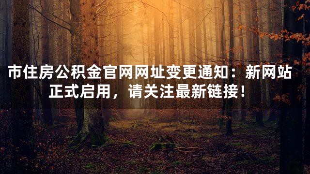 市住房公积金官网网址变更通知：新网站正式启用，请关注最新链接！