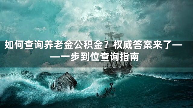 如何查询养老金公积金？权威答案来了——一步到位查询指南