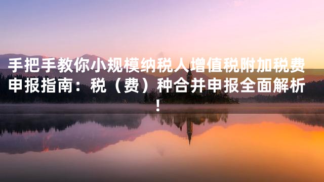 手把手教你小规模纳税人增值税附加税费申报指南：税（费）种合并申报全面解析！