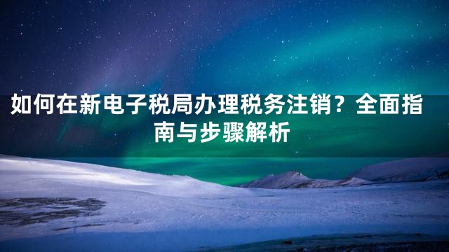如何在新电子税局办理税务注销？全面指南与步骤解析
