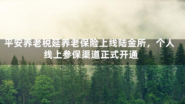 平安养老税延养老保险上线陆金所，个人线上参保渠道正式开通